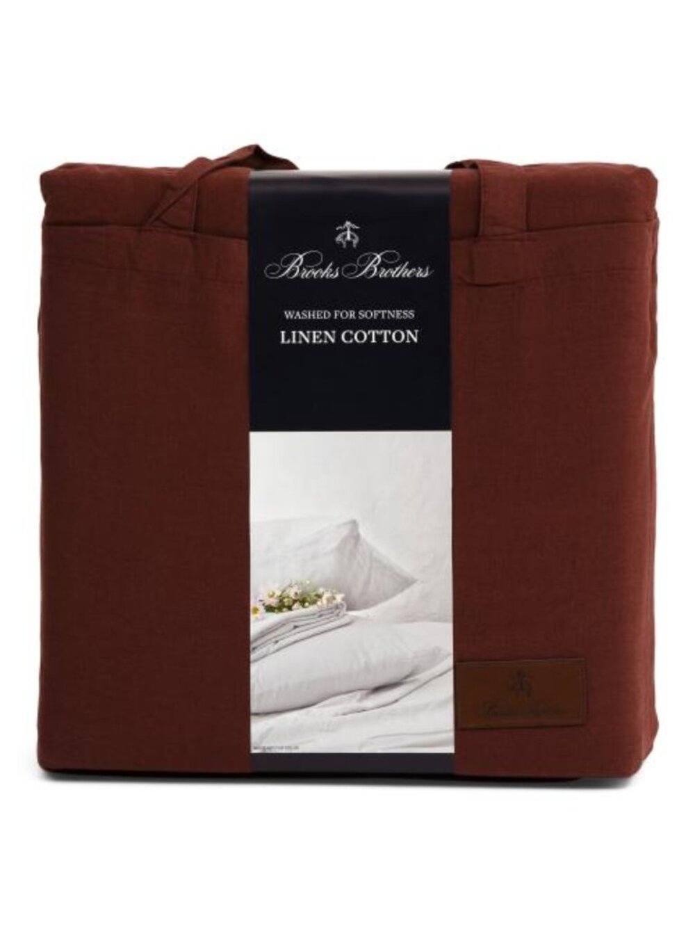 BROOKS BROTHERS Linen And Cotton Blend Washed Sheet Set